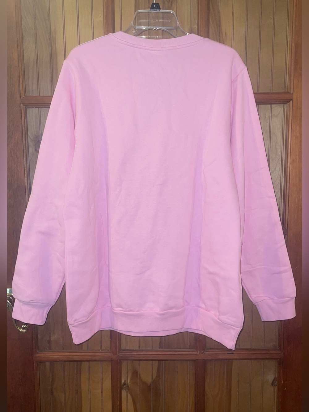 adidas Pink Crewneck Sweatshirt with White Three-Stripes - Picture 2 of 2
